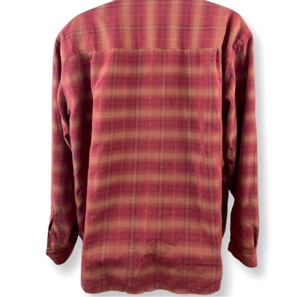 Rei Adventures Men’s Plaid Long-sleeve Rust Color Button Up Shirt Size XXL - Picture 2 of 4